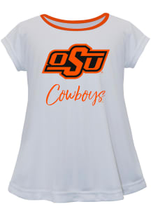 Oklahoma State Cowboys Toddler Girls White Script Blouse Short Sleeve T-Shirt