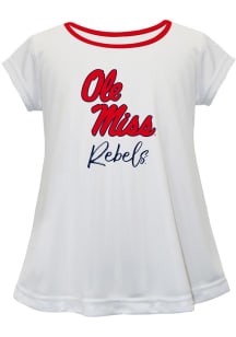 Ole Miss Rebels Toddler Girls White Script Blouse Short Sleeve T-Shirt