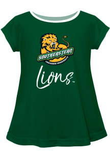 Southeastern Louisiana Lions Toddler Girls Green Script Blouse Short Sleeve T-Shirt