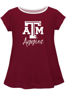 Texas A&amp;M Aggies Toddler Girls Maroon Script Blouse Short Sleeve T-Shirt