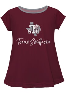 Texas Southern Tigers Toddler Girls Maroon Script Blouse Short Sleeve T-Shirt