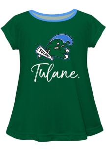 Tulane Green Wave Toddler Girls Green Script Blouse Short Sleeve T-Shirt
