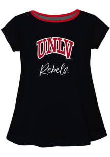 UNLV Runnin Rebels Toddler Girls Black Script Blouse Short Sleeve T-Shirt