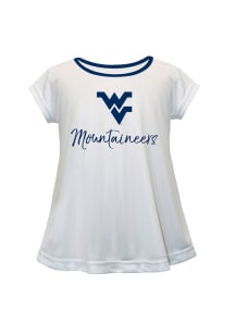 West Virginia Mountaineers Toddler Girls White Script Blouse Short Sleeve T-Shirt