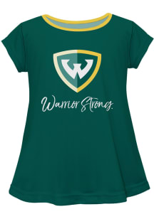 Vive La Fete Wayne State Warriors Toddler Girls Green Script Blouse Short Sleeve T-Shirt
