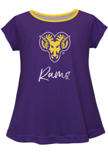 West Chester Golden Rams Toddler Girls Purple Script Blouse Short Sleeve T-Shirt