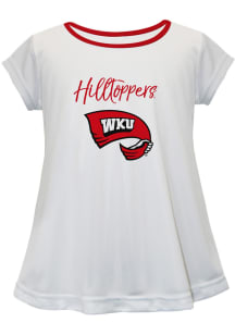Vive La Fete Western Kentucky Hilltoppers Toddler Girls White Script Blouse Short Sleeve T-Shirt