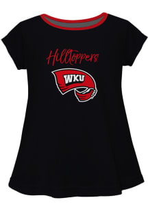 Vive La Fete Western Kentucky Hilltoppers Toddler Girls Black Script Blouse Short Sleeve T-Shirt
