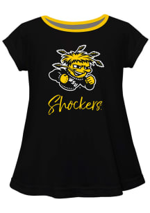 Wichita State Shockers Toddler Girls Black Script Blouse Short Sleeve T-Shirt
