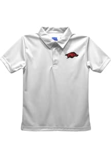 Arkansas Razorbacks Toddler White Team Short Sleeve Polo Shirt