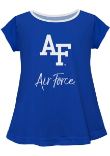 Vive La Fete Air Force Falcons Girls Blue Script Blouse Short Sleeve Tee