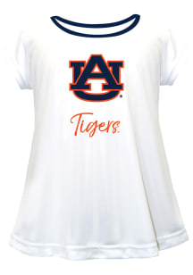 Auburn Tigers Girls White Script Blouse Short Sleeve Tee