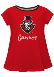 Vive La Fete Austin Peay Governors Girls Red Script Blouse Short Sleeve Tee