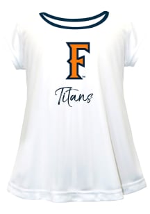 Cal State Fullerton Titans Girls White Script Blouse Short Sleeve Tee
