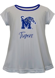 Memphis Tigers Girls Grey Script Blouse Short Sleeve Tee
