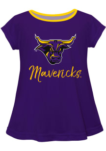 Minnesota State Mavericks Girls Purple Script Blouse Short Sleeve Tee