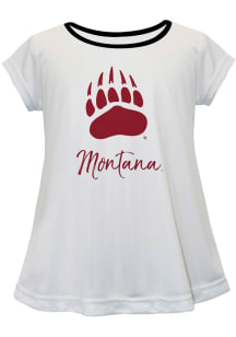 Montana Grizzlies Girls White Script Blouse Short Sleeve Tee