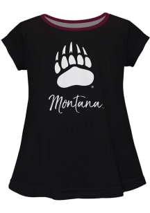Montana Grizzlies Girls Black Script Blouse Short Sleeve Tee