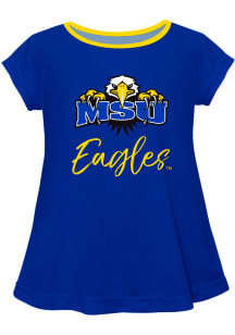 Morehead State Eagles Girls Blue Script Blouse Short Sleeve Tee