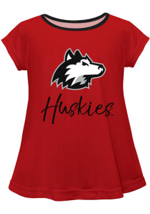 Northern Illinois Huskies Girls Red Script Blouse Short Sleeve Tee