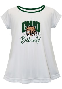 Ohio Bobcats Girls White Script Blouse Short Sleeve Tee