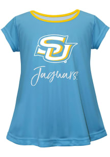 Vive La Fete Southern University Jaguars Girls Blue Script Blouse Short Sleeve Tee