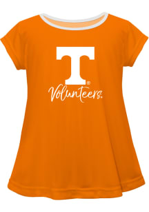 Tennessee Volunteers Girls Orange Script Blouse Short Sleeve Tee