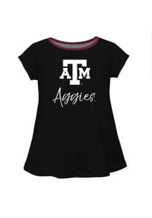 Texas A&amp;M Aggies Girls Black Script Blouse Short Sleeve Tee