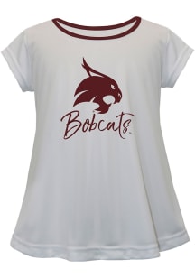 Texas State Bobcats Girls White Script Blouse Short Sleeve Tee