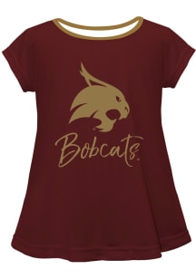 Texas State Bobcats Girls Maroon Script Blouse Short Sleeve Tee