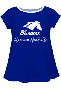 UAH Chargers Girls Blue Script Blouse Short Sleeve Tee