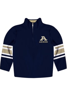 Akron Zips Youth Navy Blue Stripe Long Sleeve Quarter Zip Shirt