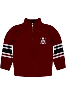 Alabama A&amp;M Bulldogs Youth Maroon Stripe Long Sleeve Quarter Zip Shirt