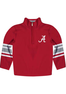 Alabama Crimson Tide Youth Red Stripe Long Sleeve Quarter Zip Shirt