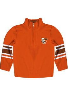 Bowling Green Falcons Youth Orange Stripe Long Sleeve Quarter Zip Shirt