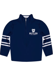 Butler Bulldogs Youth Navy Blue Stripe Long Sleeve Quarter Zip Shirt