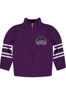 Central Arkansas Bears Youth Purple Stripe Long Sleeve Quarter Zip Shirt