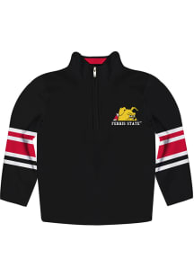 Ferris State Bulldogs Youth Black Stripe Long Sleeve Quarter Zip Shirt
