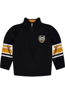 Vive La Fete Fort Hays State Tigers Youth Black Stripe Long Sleeve Quarter Zip Shirt
