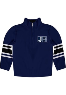 Vive La Fete Jackson State Tigers Youth Navy Blue Stripe Long Sleeve Quarter Zip Shirt