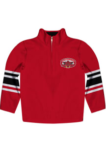 Jacksonville State Gamecocks Youth Red Stripe Long Sleeve Quarter Zip Shirt