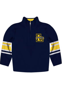 La Salle Explorers Youth Navy Blue Stripe Long Sleeve Quarter Zip Shirt