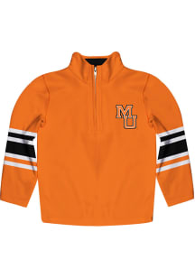 Mercer Bears Youth Orange Stripe Long Sleeve Quarter Zip Shirt