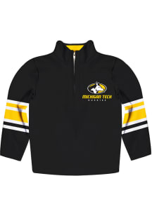 Michigan Tech Huskies Youth Black Stripe Long Sleeve Quarter Zip Shirt