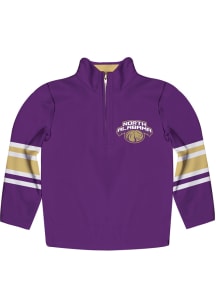 North Alabama Lions Youth Purple Stripe Long Sleeve Quarter Zip Shirt