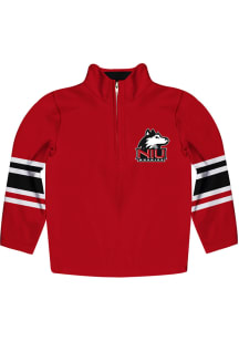 Northern Illinois Huskies Youth Red Stripe Long Sleeve Quarter Zip Shirt