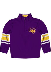 Northern Iowa Panthers Youth Purple Stripe Long Sleeve Quarter Zip Shirt