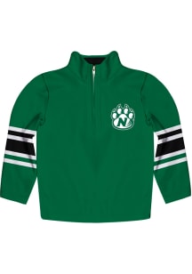 Northwest Missouri State Bearcats Youth Green Stripe Long Sleeve Quarter Zip Shirt