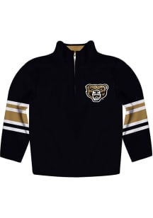 Oakland University Golden Grizzlies Youth Black Stripe Long Sleeve Quarter Zip Shirt