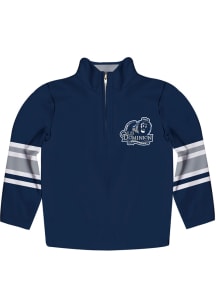 Vive La Fete Old Dominion Monarchs Youth Navy Blue Stripe Long Sleeve Quarter Zip Shirt
